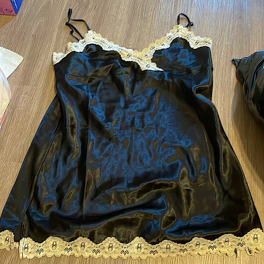 Black top with White Lace